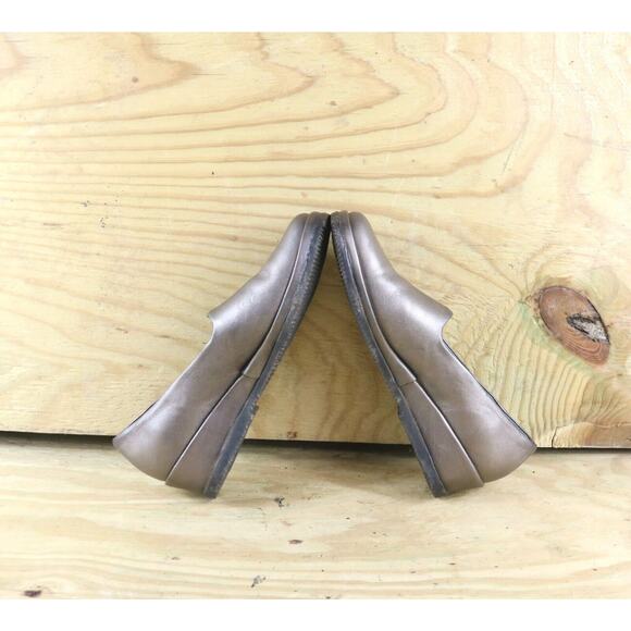 Mephisto Shoes Womens Sz 7 Air Jet Metallic Brown Leather Wedge Slip Ons - Picture 5 of 6